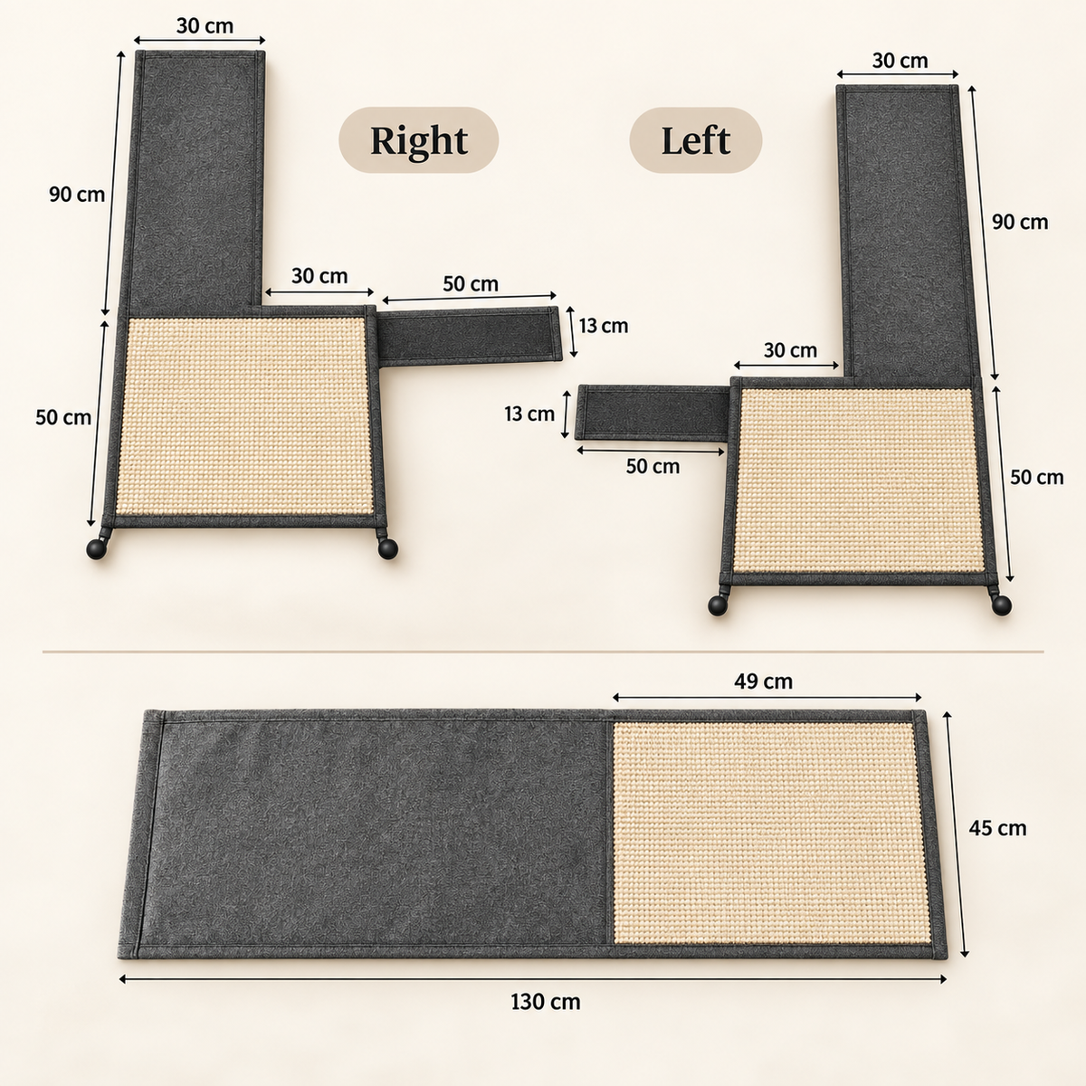 SofaGuard left and right cat scratch sofa protector dimensions and size guide